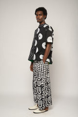 BLACK AND WHITE MULTI-PRINT CULOTTES