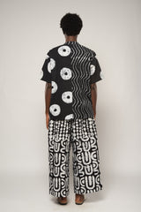 BLACK AND WHITE MULTI-PRINT CULOTTES