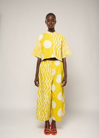 YELLOW MULTI-PRINT CULOTTES