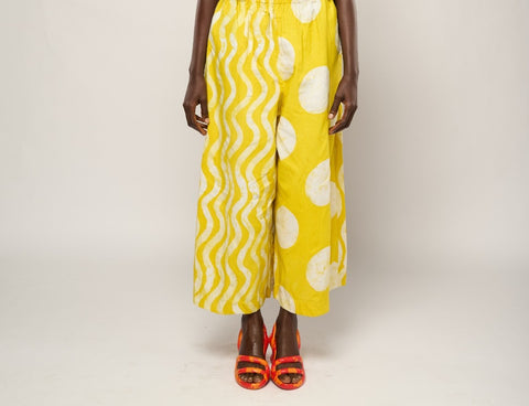 YELLOW MULTI-PRINT CULOTTES